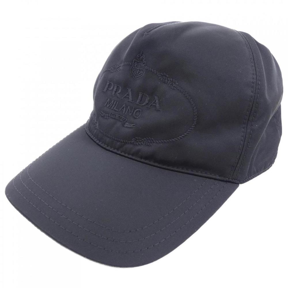 Prada Embroided Savoy Logo Baseball Cap Black